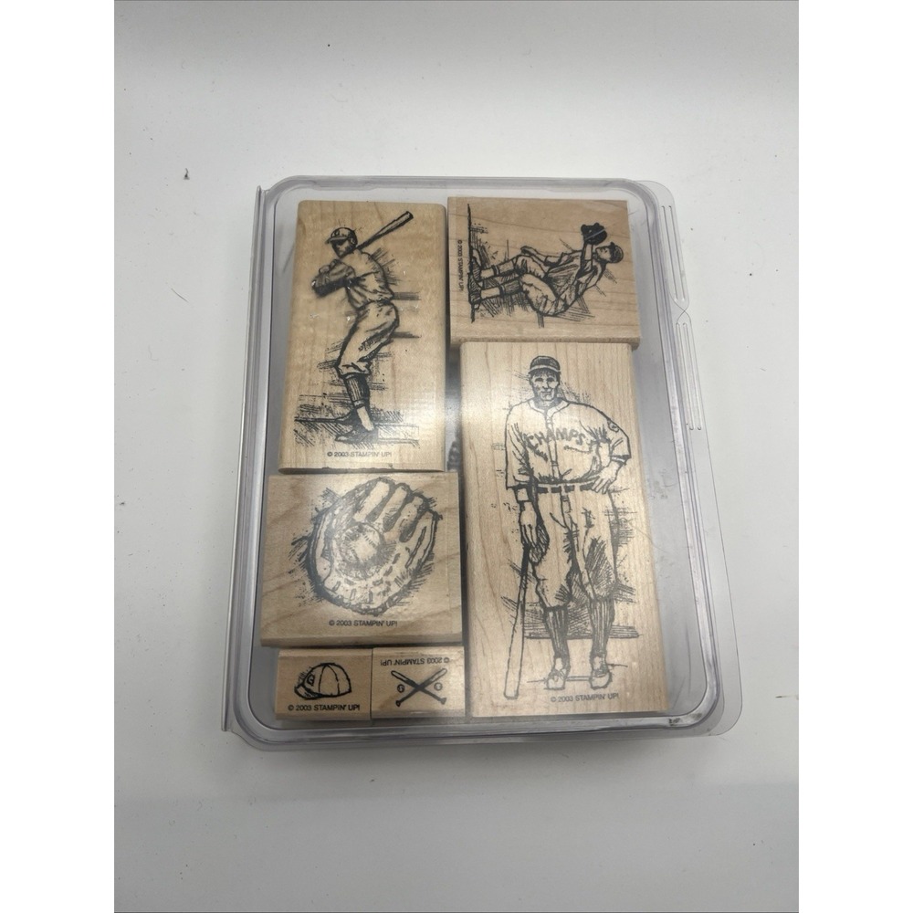 Stampin' Up ! Take Me Out To The Ballgame WM Rubber Stamps - Vintage Baseball